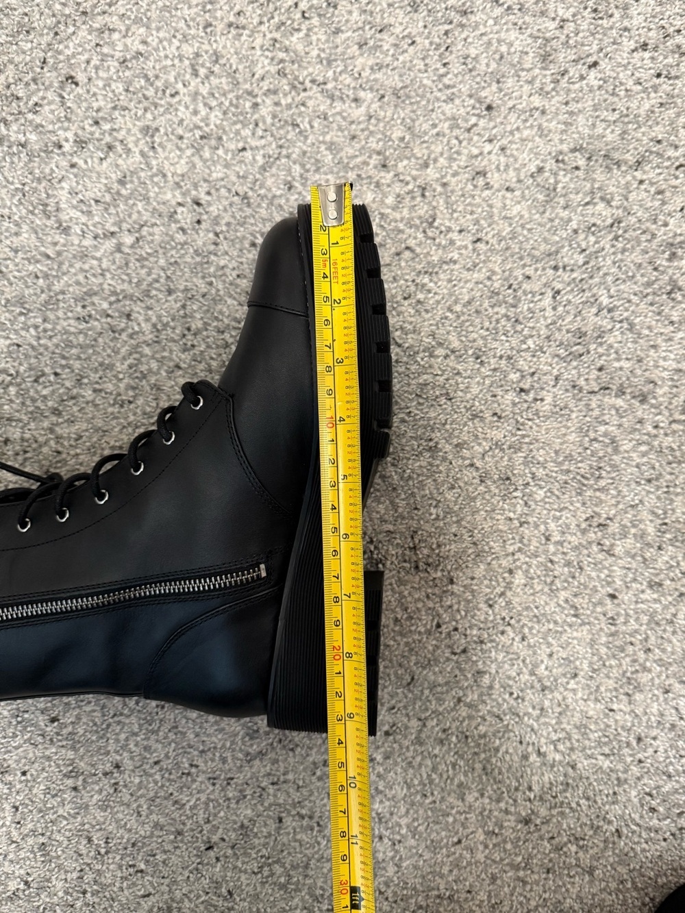 Michael Kors Black Leather Platform Combat Boots Size 7 Never Worn - Picture 12 of 16